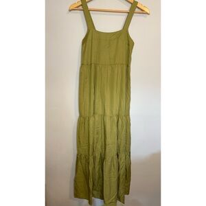 The Drop “Britt” Olive Green Tiered Maxi Dress - Sleeveless Summer Dress XXS